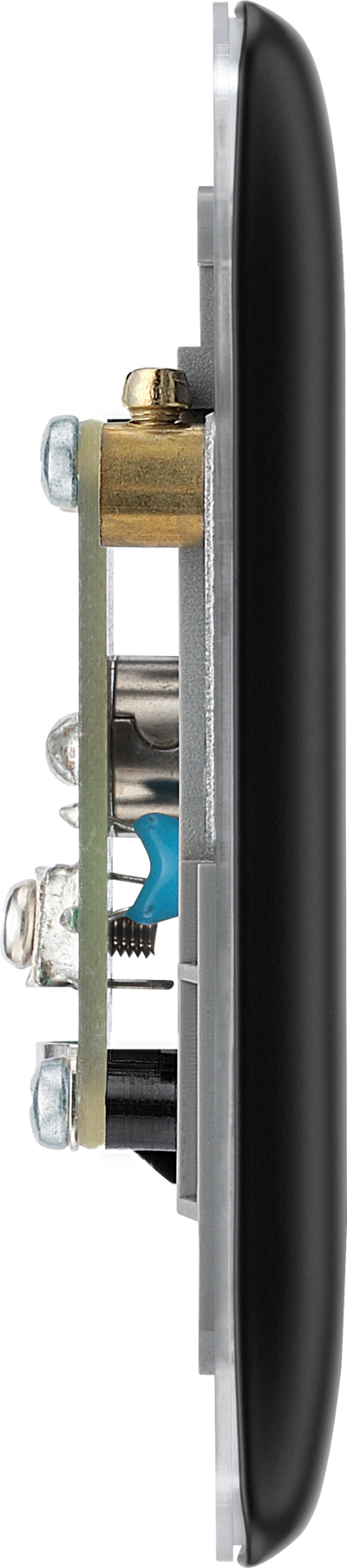 BG NFB63 Nexus Metal Matt Black Isolated Double TV Aerial Socket - Black Insert