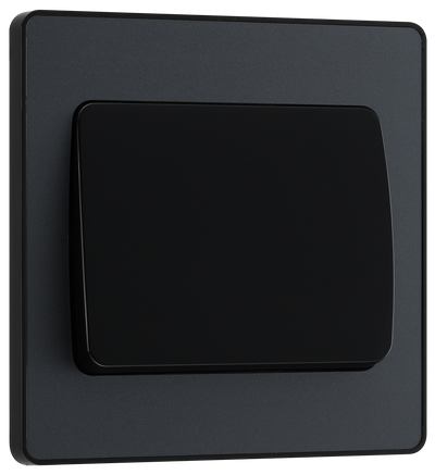 PCDMG12WB Front - This Evolve Matt Grey 20A 16AX single light switch from British General will operate one light in a room.