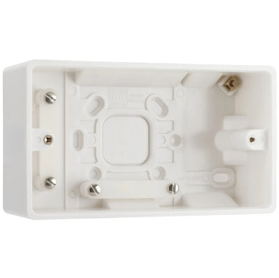 BG 878 Moulded White Round Edge 2 Gang 50mm | Surface Box by British General (BG-878)