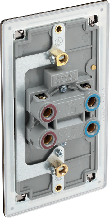 BG-FBN74 Back - This 45A double pole switch with indicator from British General is ideal for use with cookers and has a large mounting plate measuring 146mm high x 86mm wide.