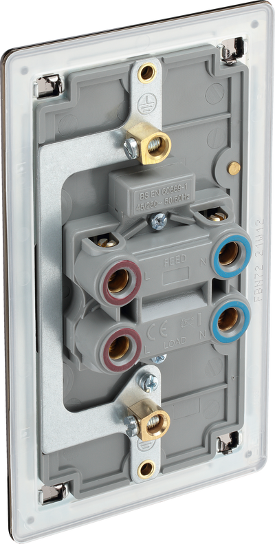BG FBN72 Nexus Screwless Flat-Plate Cooker Switch Black Nickel Neon 2 Way 45A by British General (BG-FBN72)