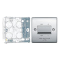 BG Nexus Polished Chrome 10A Triple Pole Fan Isolator Switch NPC15 with 35mm Steel Back Box