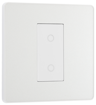 BG PCDCLTDS1W Pearlescent White Evolve 1 Gang 200W Trailing Edge Secondary Touch Dimmer - White Insert