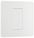 BG PCDCLTDS1W Pearlescent White Evolve 1 Gang 200W Trailing Edge Secondary Touch Dimmer - White Insert