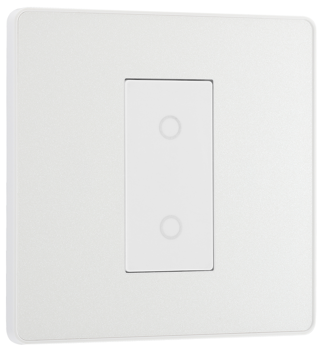 BG PCDCLTDS1W Pearlescent White Evolve 1 Gang 200W Trailing Edge Secondary Touch Dimmer - White Insert