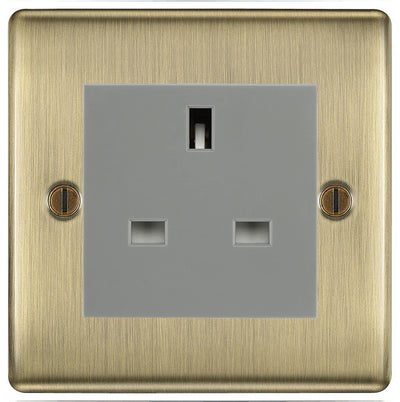 BG Nexus Metal Antique Brass 13A Unswitched Socket NAB23G by British General (BG-NAB23G)