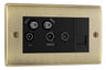 BG NAB69 Nexus Metal | Antique Brass | Quadplex 2x Satellite BT and Co-Axial Socket by British General (BG-NAB69)
