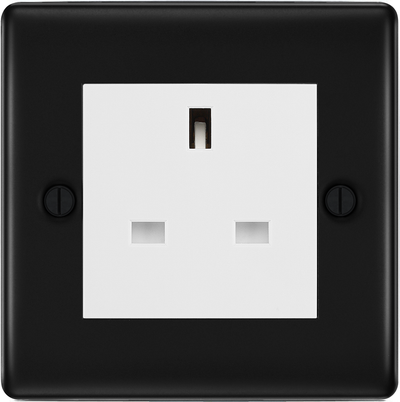 BG Nexus Metal Matt Black 13A Unswitched Socket NFB23W by British General (BG-NFB23W)