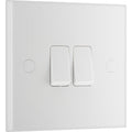 BG 942 Moulded Square Edge | White | 2 Gang 10AX 2 Way Plate Switch