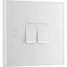 BG 942 Moulded Square Edge | White | 2 Gang 10AX 2 Way Plate Switch by British General (BG-942)