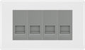 BG White Moulded 4 Gang RJ11 Telephone Socket Euro Module - Grey Insert