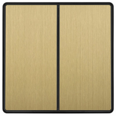 BG Evolve Satin Brass 2 Gang 2-Way 20A Edge to Edge Rocker Light Switch | PCDSB42EB by British General (BG-PCDSB42EB)
