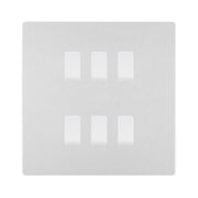 BG Evolve Brushed Steel 6 Gang Custom Grid Light Switch by British General (BG-Evolve-BS-6G-CUSTOM-LIGHT-SWITCH)