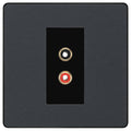 BG Evolve Matt Grey Euro Module RCA X 2 Outlet PCDMGRCA2B