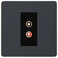 BG Evolve Matt Grey Euro Module RCA X 2 Outlet PCDMGRCA2B