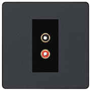BG Evolve Matt Grey Euro Module RCA X 2 Outlet PCDMGRCA2B by British General (BG-PCDMGRCA2B)