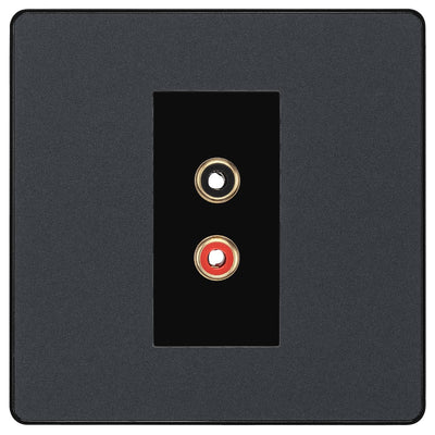 BG Evolve Matt Grey Euro Module RCA X 2 Outlet PCDMGRCA2B by British General (BG-PCDMGRCA2B)