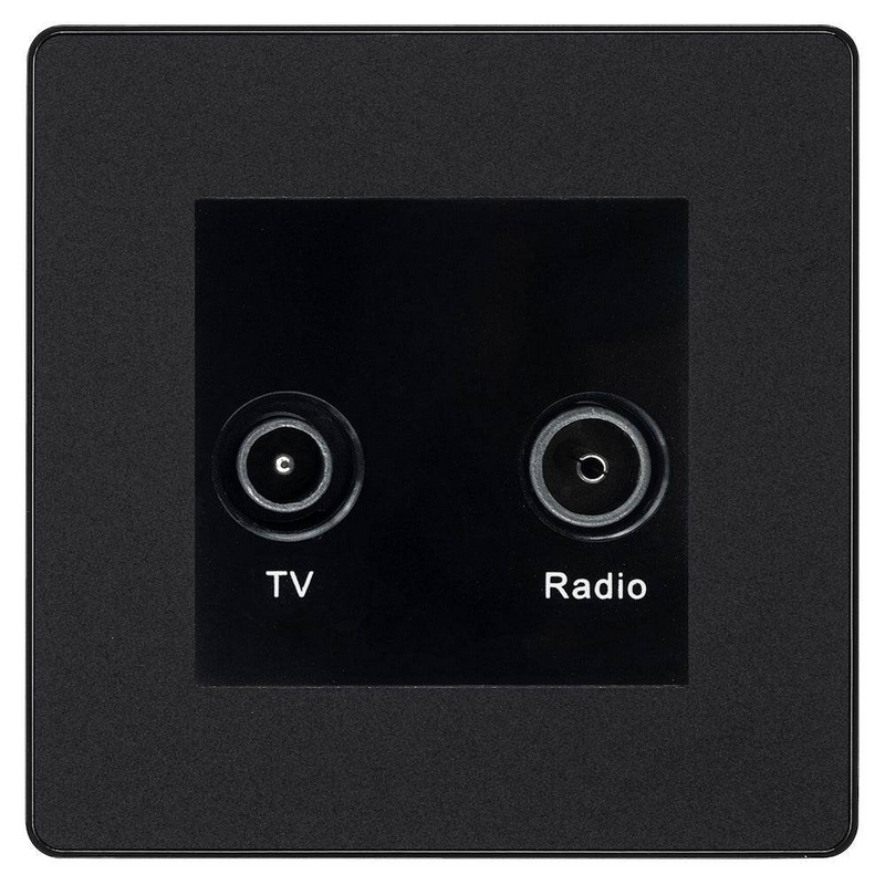 BG Evolve Matt Black TV & FM Socket PCDMBTVFMB