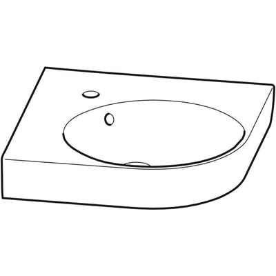 Geberit Selnova Compact Corner Basin 695mm - 1 Tap Hole - 501.508.00.7 by Geberit (Geberit-501.508.00.7)
