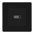 BG Nexus Flatplate Screwless Matt Black 1 Gang HDMI Socket Black Insert