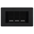 BG Evolve Matt Black 3 Gang Master Telephone Socket, Screw Terminal - Black Insert