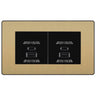 BG Evolve Satin Brass 4G Faceplate with 45W USB A+C Charger Modules – Black Insert by British General (BG-PCDSBEMR4B+EMUSBAC45B)