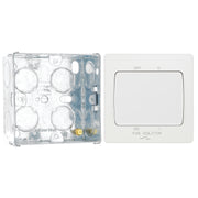 BG Evolve Pearlescent White 10A Triple Pole Fan Isolator Switch PCDCL15W with 35mm Steel Back Box