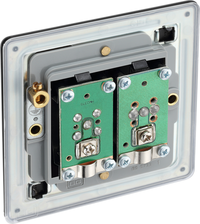 BG Nexus FFB65 Matt Black Double Satellite and Co-Axial socket by British General (BG-FFB65-1)
