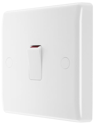 BG 832 Moulded Round Edge | White | 1 Gang 20A 2 Pole Flex Outlet Switch by British General (BG-832)