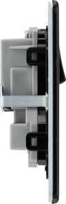 BG Nexus Flatplate Screwless Matt Black Double Socket FFB22B Black Insert 13 Amp by British General (BG-FFB22B-1)