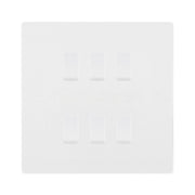 BG Evolve Pearlescent White 6 Gang Intermediate Custom Grid Light Switch by British General (BG-EVOLVE-PW-6G-CUSTOM-6xINT-SWITCH)
