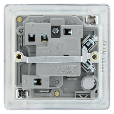 BG Screwless Polished Chrome 13A Switched Spur FPC50 with 35mm Steel Back Box