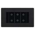 BG Evolve Matt Black Screwless Triple Master Touch Dimmer Switch PCDMBTDM3B