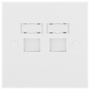BG 9RJ45/2 Moulded Square Edge | White | 2 Gang RJ45 Screw Terminal Telephone Socket by British General (BG-9RJ45/2)