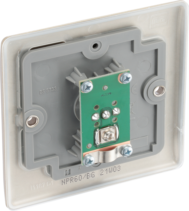 NPR60 Back - This single coaxial socket from British General can be used for TV or FM aerial connections.