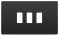 BG RPCDBC3B Evolve Grid Black Chrome 3 Module Rectangular Front Plate - Black Trim