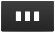 BG RPCDBC3B Evolve Grid Black Chrome 3 Module Rectangular Front Plate - Black Trim by British General (BG-RPCDBC3B-Shopify-SA_1)