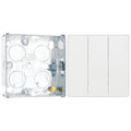 BG Evolve Pearlescent White 3 Gang 2-Way Edge to Edge Rocker Switch PCDCL43EW with 25mm Steel Back Box