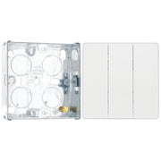 BG Evolve Pearlescent White 2 Way Triple Edge to Edge Rocker Switch PCDCL43EW with 25mm Steel Back Box