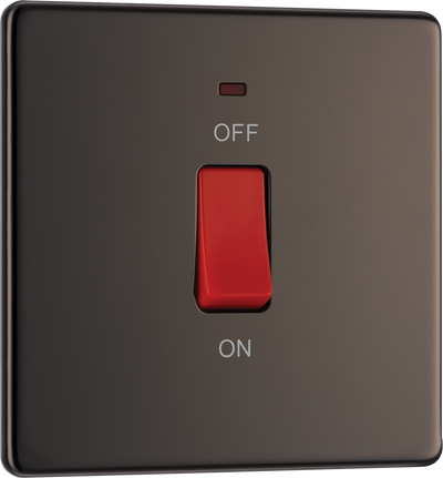 FBN74 Front - This 45A double pole switch with indicator from British General is ideal for use with cookers and ovens.