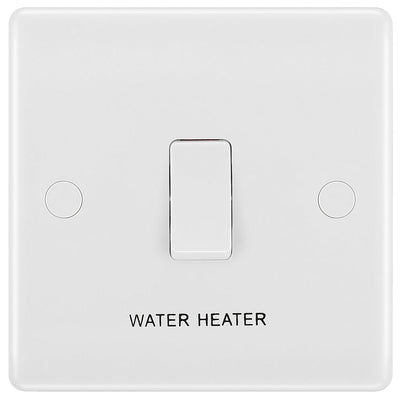 BG 832WH Moulded Round Edge | 20A DP Switch Flex Outlet 'Water Heater' Switch by British General (BG-832WH)