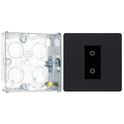 BG Evolve Matt Black 1 Gang 200W Trailing Edge Master Touch Dimmer PCDMBTDM1B with 25mm Steel Back Box