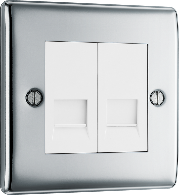  NPCBTM2 Front - This master double telephone socket from British General uses a screw terminal connection and should be used where your telephone line enters your property.