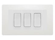 BG Evolve Pearlescent White 3 Gang Intermediate Light Switch Custom Grid - White Insert