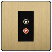 BG Evolve Satin Brass Euro Module RCA X 2 Outlet PCDSBRCA2B by British General (BG-PCDSBRCA2B)