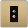 BG Evolve Satin Brass Euro Module RCA X 2 Outlet PCDSBRCA2B by British General (BG-PCDSBRCA2B)