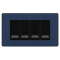 BG Evolve Matt Blue 4 Gang Secondary Telephone Socket, Screw Terminal - Black Insert
