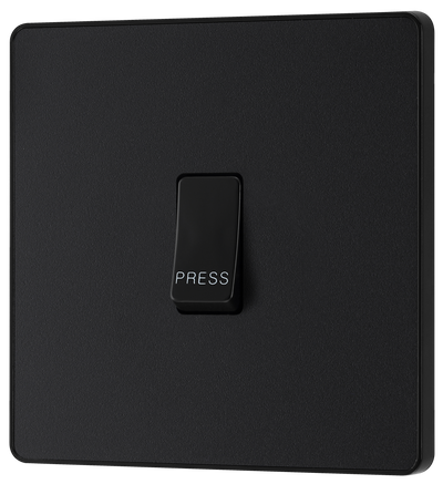 BG Evolve PCDMB14B Matt Black 10AX 1 Way Press Switch-Black Insert