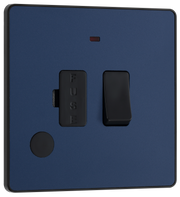 BG PCDDB52B Matt Blue Evolve 13A Flex Outlet Neon Switched Fused Spur Unit - Black Insert by British General (BG-PCDDB52B-Shopify-SA_1)