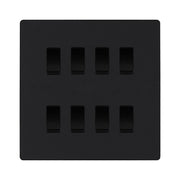 BG Evolve Matt Black 7 Gang Custom Grid Light Switch by British General (BG-Evolve-MB-7G-CUSTOM-LIGHT-SWITCH)